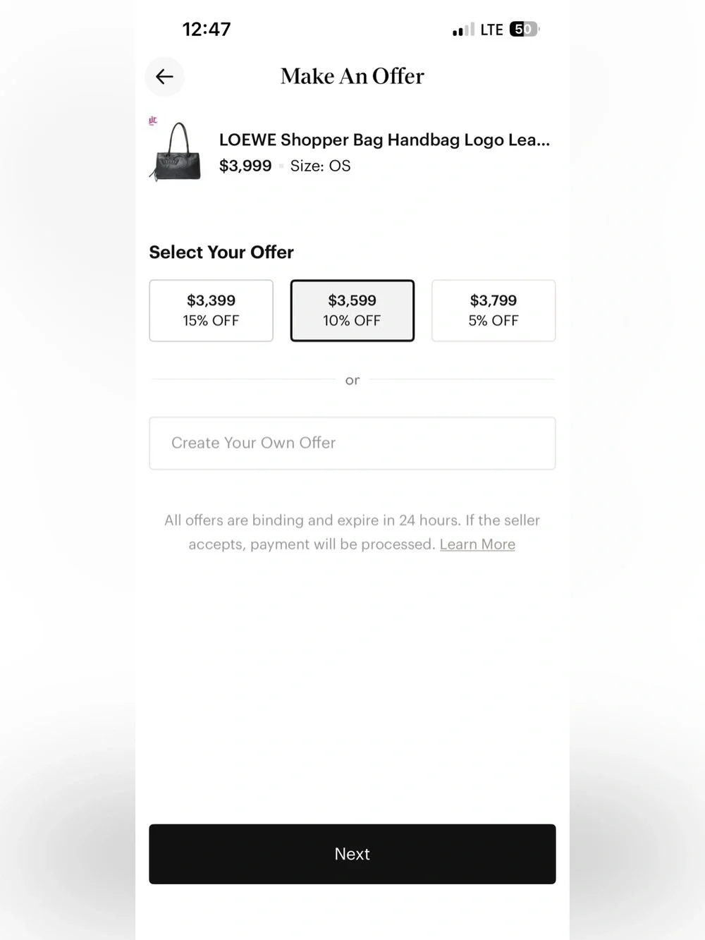 PLEASE CANCEL LOEWE BAG ORDER